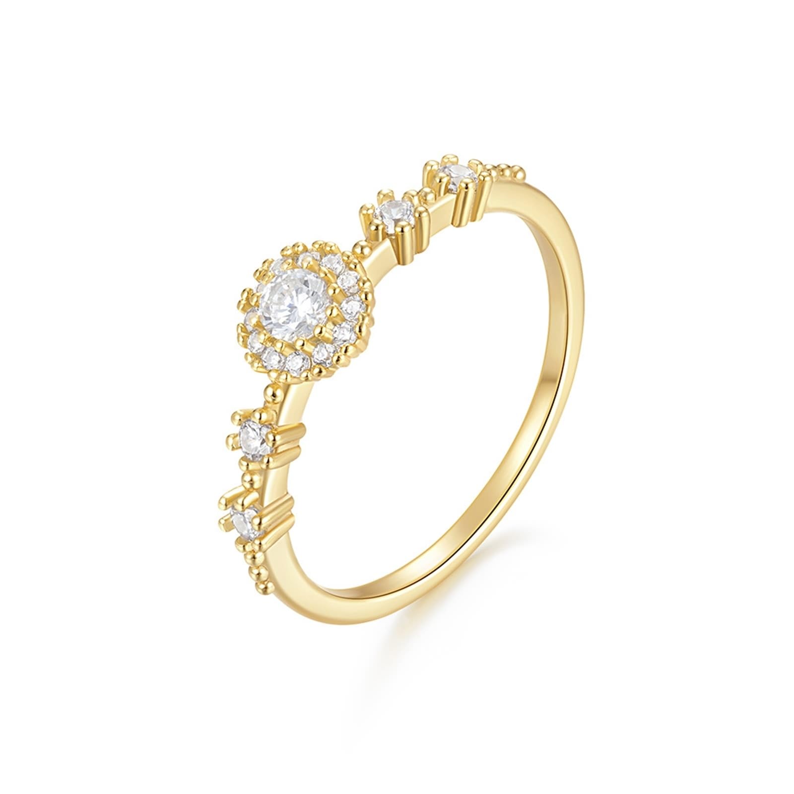 KnSam Anillo de compromiso de oro amarillo de 9 K/14 K, Moissanit Au375/585, oro amarillo, anillos clásicos de boda delicados, oro real, tallas 47-62
