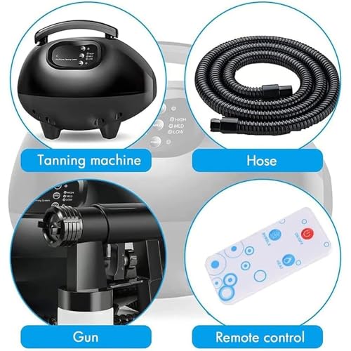 Spray Tan Machine Kit, Airbrush System mit Fernbedienung, Unabhängige Warmluftfunktion, 3-Gang-Einstellung für DIY Home Tanning Salon