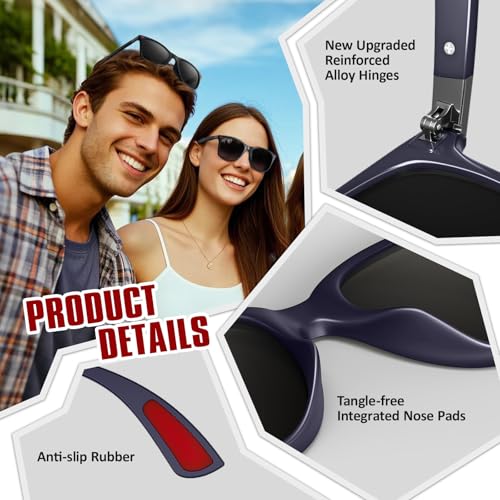 GQUEEN Polarised Sunglasses Mens Womens Lightweight TR90 Frame 100% UV400 Protection - Image 5
