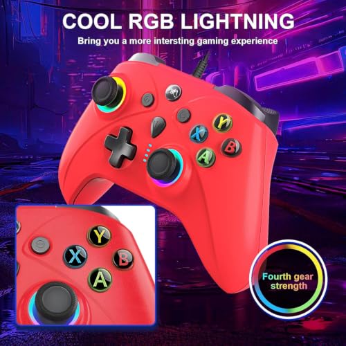 Image of UGAME Wired Controller for Xbox Series X|S, Black Gamepad works with Xbox One /PS4 /Switch /PC with RGB Lighting, Turbo, Back Paddles