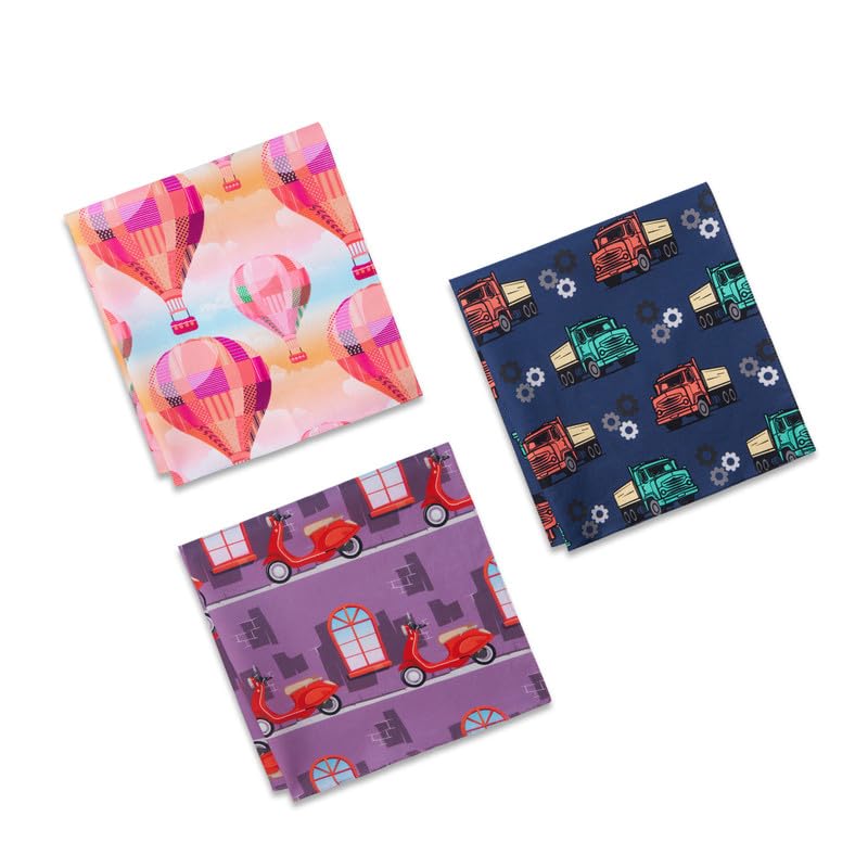 100% Organic Soft Cotton Women Handkerchiefs | Multicolor & Trendy Printed Hanky Designs | Soft & Breathable Fabric | Best For Styling & Everyday Use | Pack Of 3 | Out Of Town
