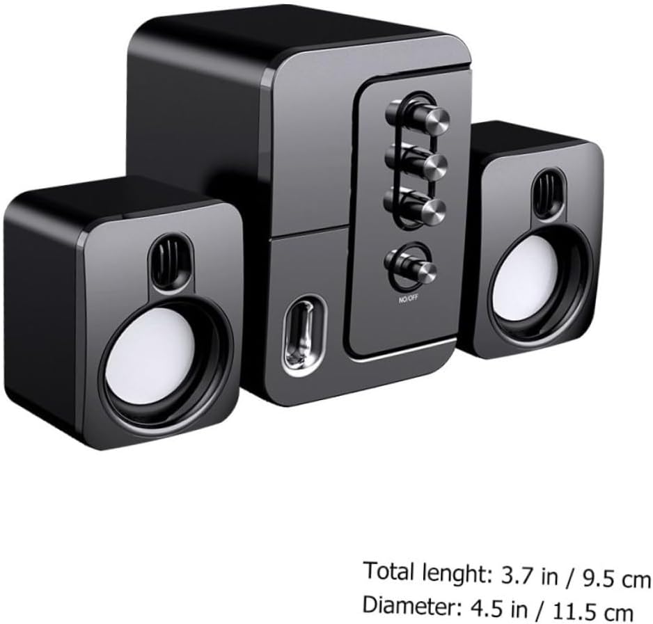 USB Powered Desktop Computer Speakers with 3D Surround Sound and Deep Bass, Compact Black Versatile Audio Speakers for Laptop and Desktop Use