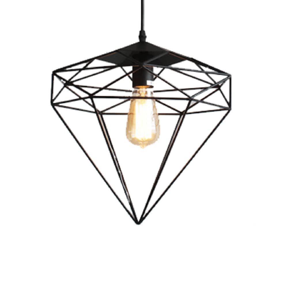 Plafonnier LED métal creux au design géométrique et industriel rétro