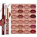 LANGMANNI 4pcs Matte Lipstick with Lipliners Durable Makeup Set,Long-Lasting Non-Stick Cup Not Fade Waterproof Pigmented Velvet Lipgloss Kit Beauty Cosmetics Makeup Gift for Girls(#3+4+6+12)