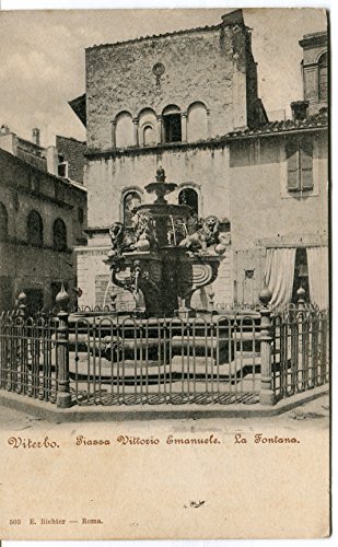 1902 Viterbo Piazza Vittorio Emanuele La Fontana timbro Massa FP B/N VG Cartolina Postale