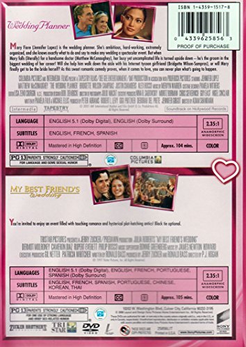 Pack DVD The Wedding Planner comedia romántica y My Best Friend's Wedding 3