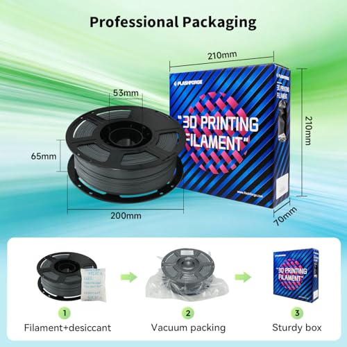 Image of FLASHFORGE High Speed PLA+ 3D Printer Filament Iron Grey, Enhanced Melt Flow for Faster, Smoother Prints, 500mm /s Rapid Printing, Feature Sleek Matte Finish, Rich and Solid Color