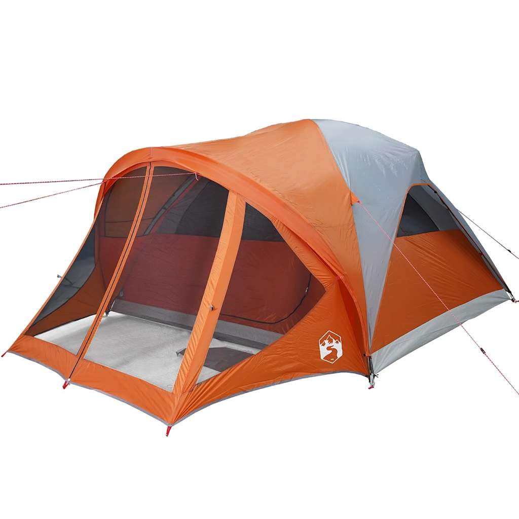 Solivagant Tente familiale Tunnel 6 Personnes Gris et Orange imperméable,(9.41 KG)