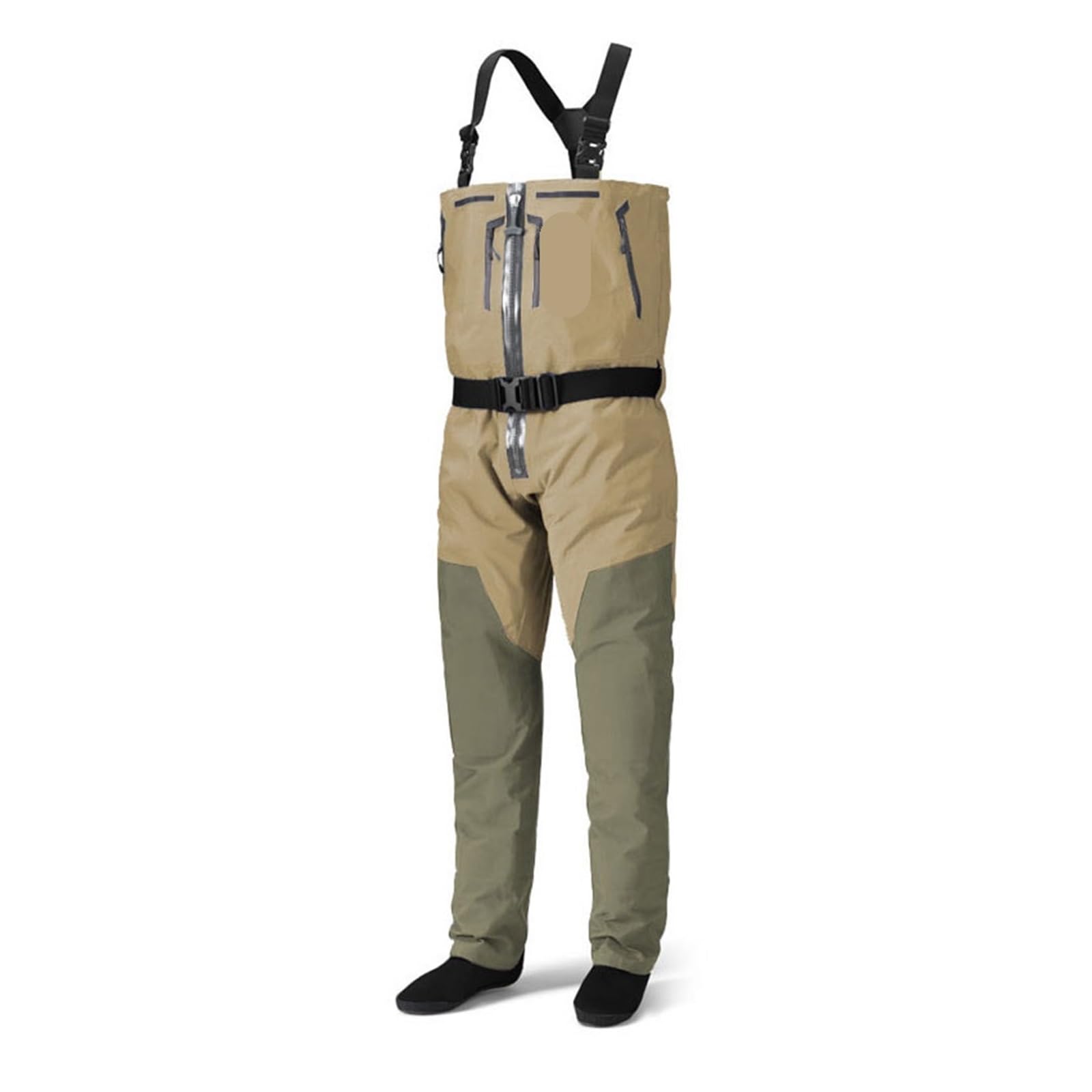 Traje De Vadear Botas de Pesca con Mosca for Hombre, Convertibles, Transpirables, con Cintura en el Pecho, con Cremallera, Pantalones for vadear, Medias Ligeras para Pescar
