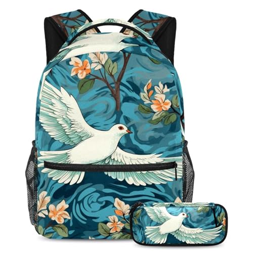 Cartable pigeon peint à la main grand sac à dos pour la rentrée des classes