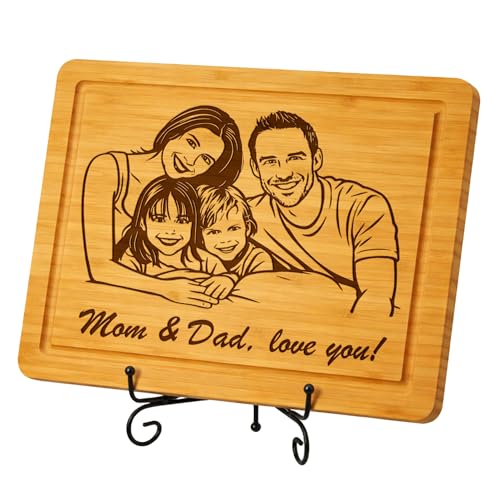 Tabla de cortar rectangular de bambú personalizada miniatura 1