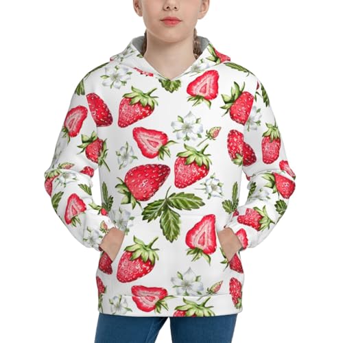 Strawberry1 Kid Hoodies Boys Sweatshirts Girls Pullover with Pocket