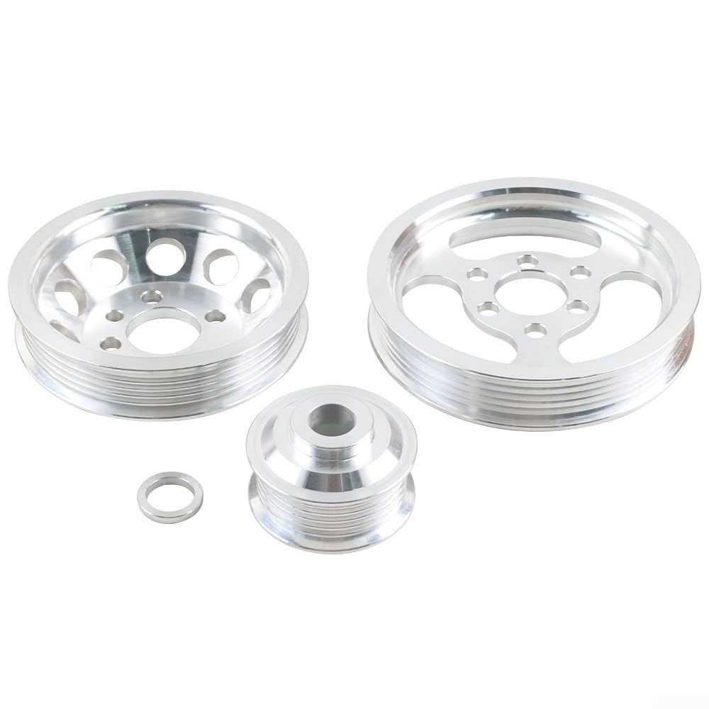 Kit de polea de aluminio Billet para MK4 para Golf GTI Jea 1.8T 2.0L 1999-2005 Cigüeñal Accesorio (negro)