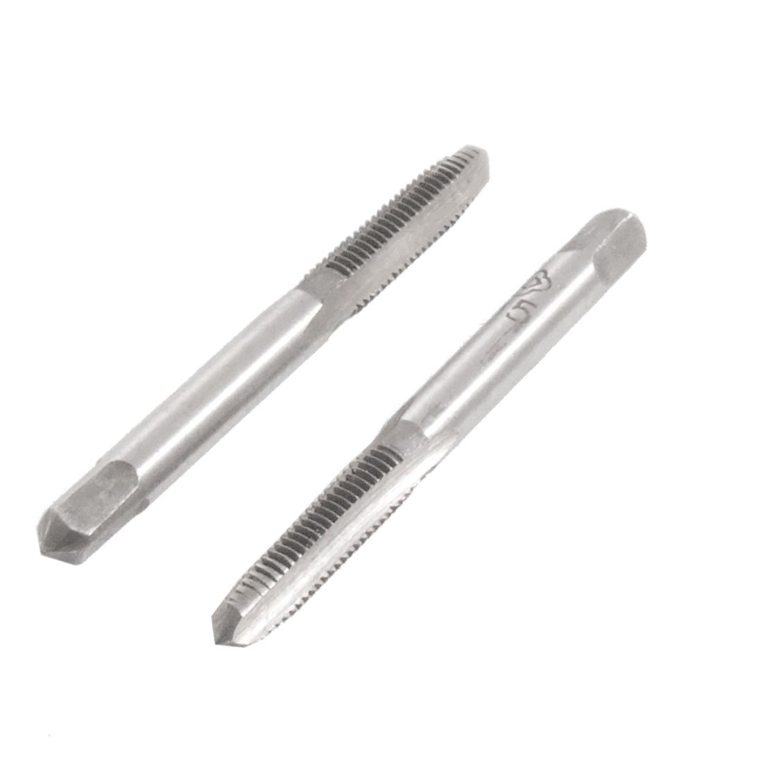 Aexit 2 Pcs Taps Square Head HSS M5 3 Flutes Hand Screw Thread Hand Threading Taps Metric Taps