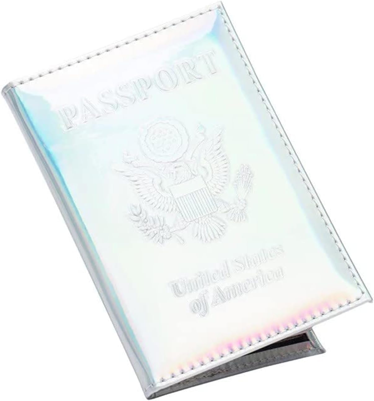Chrome Passport Cover Vaccine Card Holder Combo, Passport Holder with Vaccine Card Slot (Silver) Chrome Passport Cover Vaccine Card Holder Combo, Passport Holder with Vaccine Card Slot (Silver)