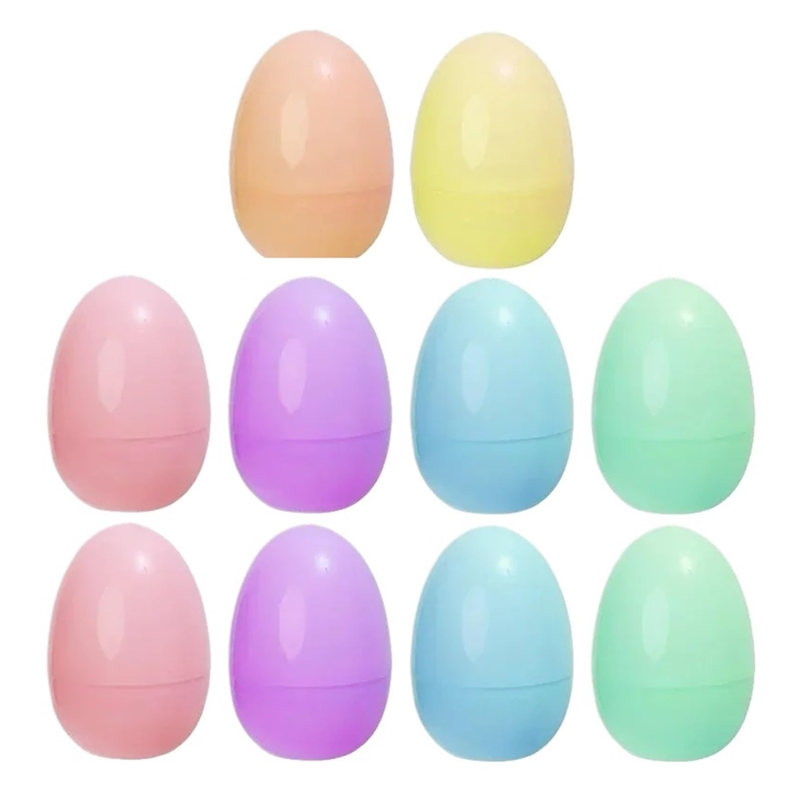 ZYAYNG 24pcs Plastic Simulated Easter Eggs Toys Colorful Fillable Opening Empty Balls Macaron Colors Party Decor Supplies For Easter