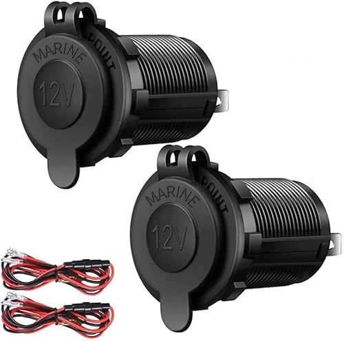 Hoembpn 2pcs Prise Allume Cigare Voiture étanche avec Fusible 10A,12V/24V Adaptateur Universel Rallonge Allume-Cigare Femelle Câble de 60cm pour Moto Camping Car Bateau Marine
