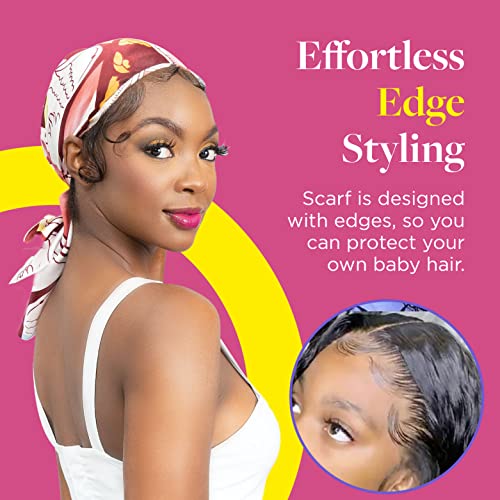 Janet Collection Melt LaFichu Edge Scarf with Baby Hair –Satin Head Wrap for Edge Style – Hand Knotted Scarf with Baby Hair4