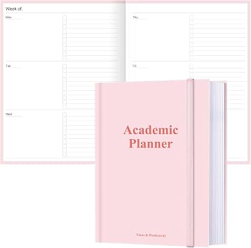 Academic Planner for 2026-2027 or Anytime 8.5" x 11" Undated Weekly Student Planner For Homeschool, High School, College & Nursing Students, 200 Pages, Pink