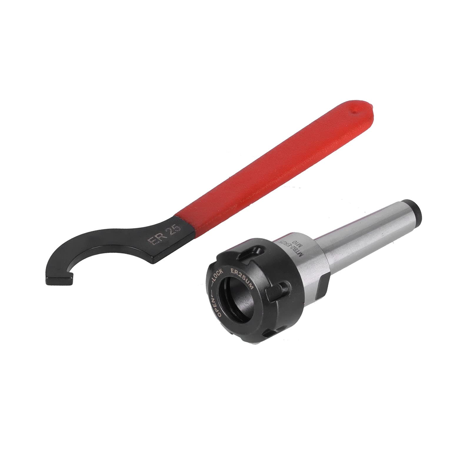 Fafeicy Pinces à Ressort ER25, Mèche de Toupie à Queue Morse, Arbre de Connexion, Pince de Serrage, Mandrin, Clé à Ressort, Jeu de Pinces à Ressort(VTT2-ER25-M10), Porte-Outil De Connexion À