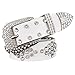 Produktbild Fashion Ledergürtel Damen Dornschließe Gürtel Herren Strass Unisex Taillengurt, weiß, 110 cm