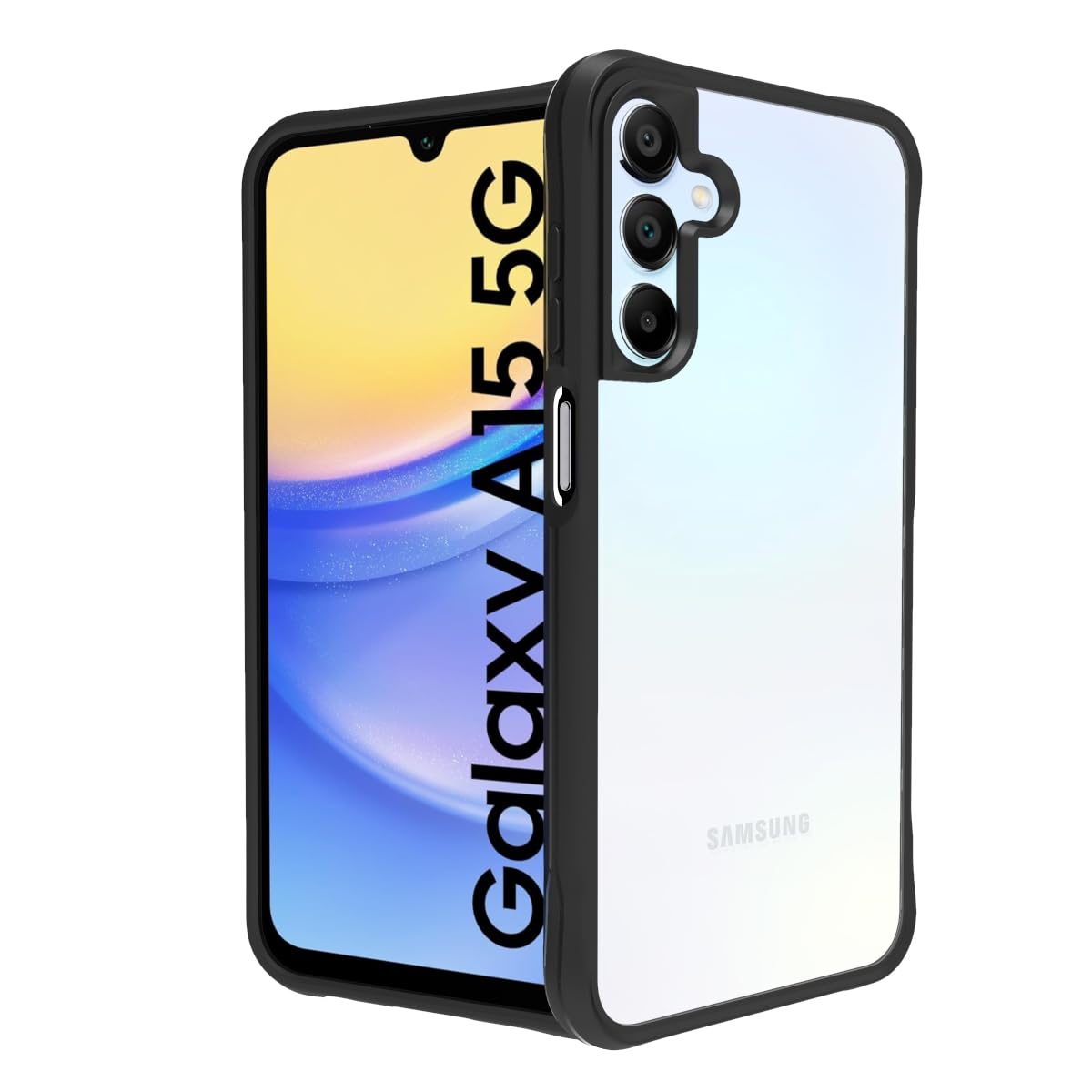 RIGGEAR Shockproof Tough Hybrid Armor Back Cover Case Compatible with Samsung Galaxy A15 5G (Clear PC + Black TPU Bumper) (B0CZS42JLG) Amazon Price History, Amazon Price Tracker