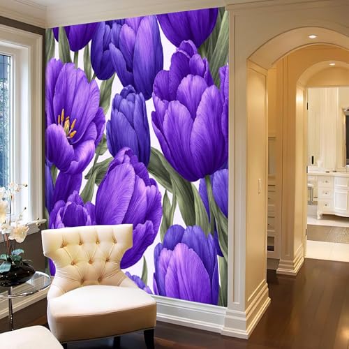 Papel pintado panorámico 3D para tapar imperfecciones de pared con seda 4