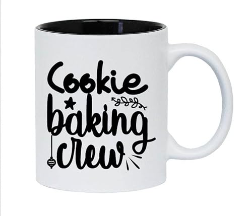 Teebecher aus Keramik mit Gravur "Cookie Baking Crew", Größe 350 ml (weiß/schwarz) Cover