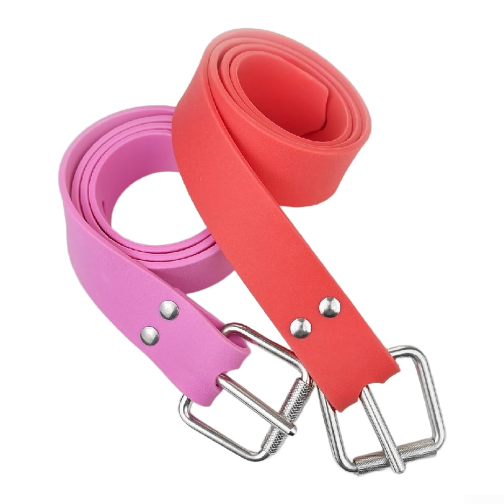 DAZZLEEX Ceinture de poids réglable en silicone à dégagement rapide pour la plongée en apnée avec boucle antidérapante en acier inoxydable 304, rouge (vert)