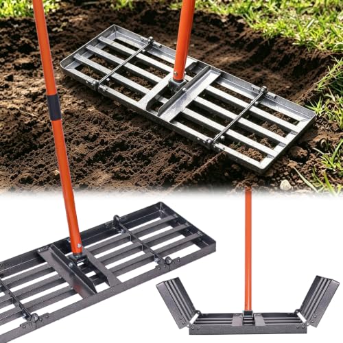 Rastrillo nivelador de césped acero inoxidable 30x10 pulg miniatura 1