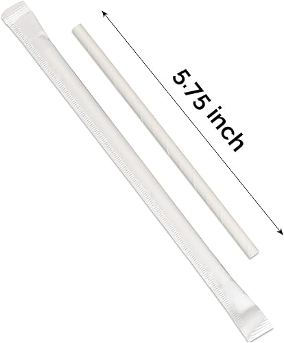 Vista 80 de Pajitas de papel corto desechables de papel kraft marrón de 5.75 pulgadas y pajitas para agitar, para el hogar, bares y restaurantes Marrón Kraft