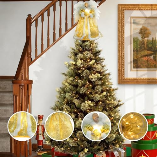 Ángel para árbol de Navidad con iluminación elegante para una decoración sofisticada en el hogar 4