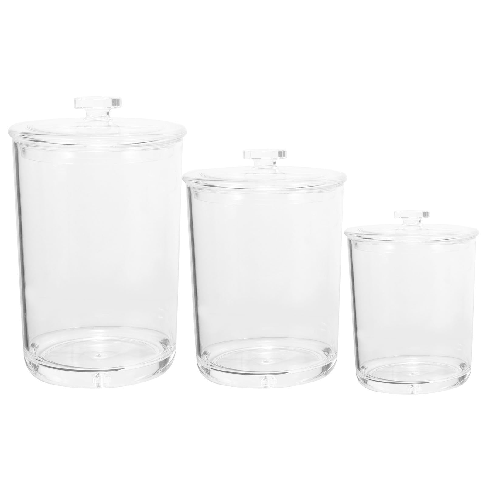 OUNONA 3 Pezzi Set Barattoli Trasparenti Coperchio, Ps, 1000ml 750ml