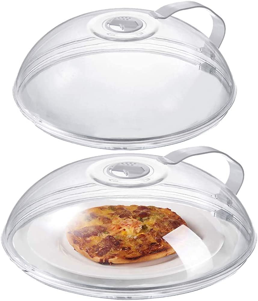 KASTWAVE Microwave Splatter Cover with Handle, 1 Pack Adjustable Steam Vents Lid, Keeps Food Fresh & Microwave Clean, Perfect for All Plate Sizes