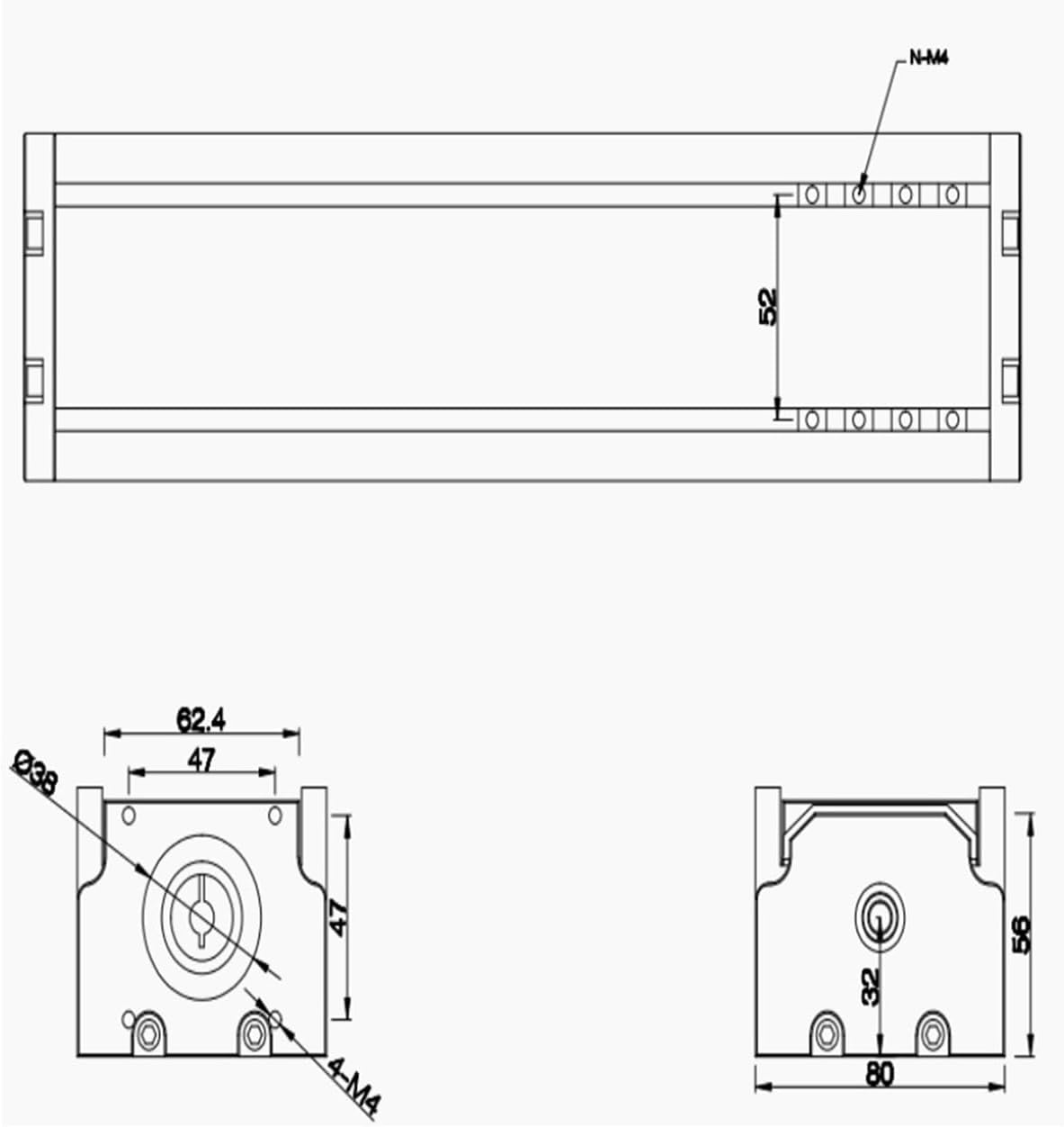 Precision Dual Axis Ball Screw Linear Motion Actuator Guide Sliding Table Workbench Smooth Rod Fully Enclosed Module Dustproof(300mm Stroke)
