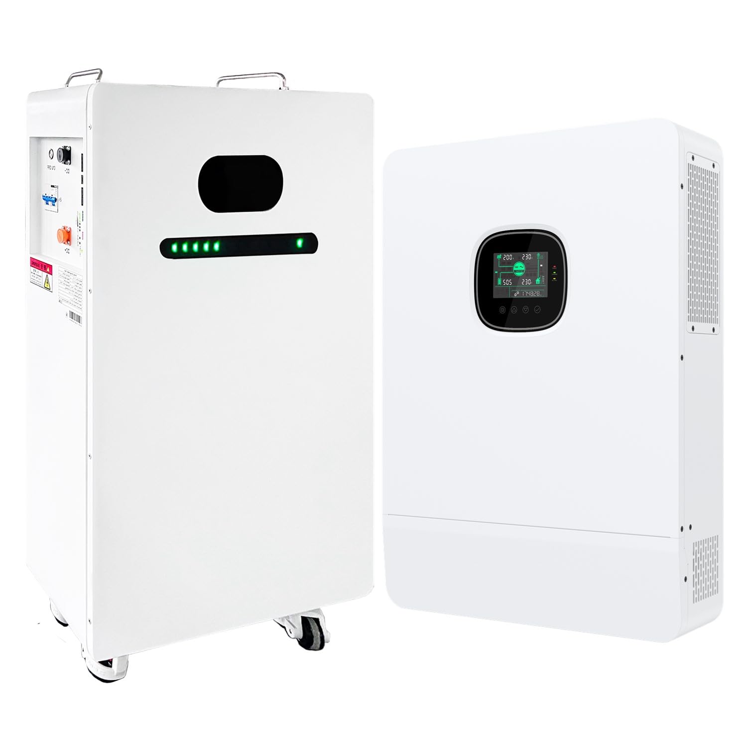 10KW 48V Lithium Battery LifePO4 Solar Storage Backup Wall/Ground-Mounted Grade A Battery Cells Built in 150A BMS Battery Backup for Home Camping RV (10kw Off-Grid Inverter+20kwh Battery)