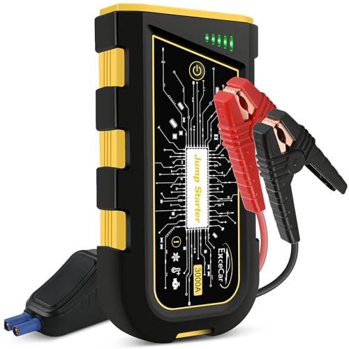 EXCECAR Y29 Car Battery Jump Starter 3000A Peak, Portable Jump Starter for Car, Battery Booster, Portable Auto Battery Jump Box with Built-in LED Light, for Up to 8.0L Gas/6.5L Diesel Engine (Y29)