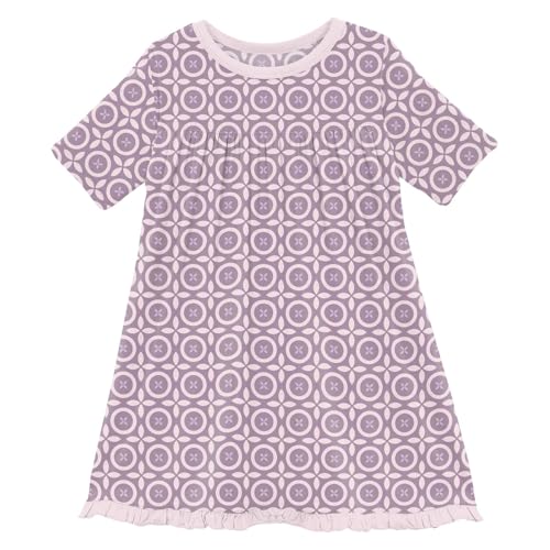 KicKee Print Short Sleeve Swing Dress for Girls, Soft Girl Clothes, Baby and Kid