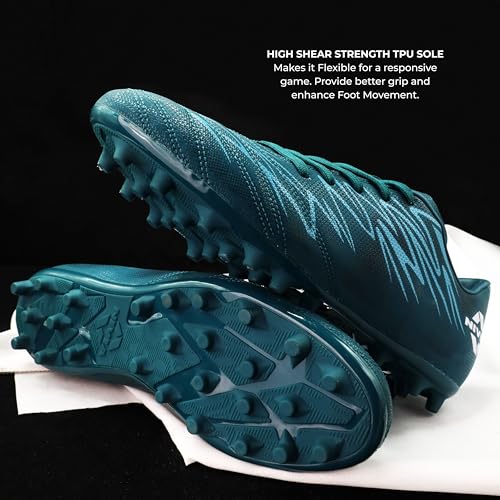 Image of Nivia Encounter Mg 11 Football Stud for Men, Synthetic Leather Upper, Lightweight Insole,High-Shear Strength TPU Outsole, Ideal for Hard & Grassy Surfaces