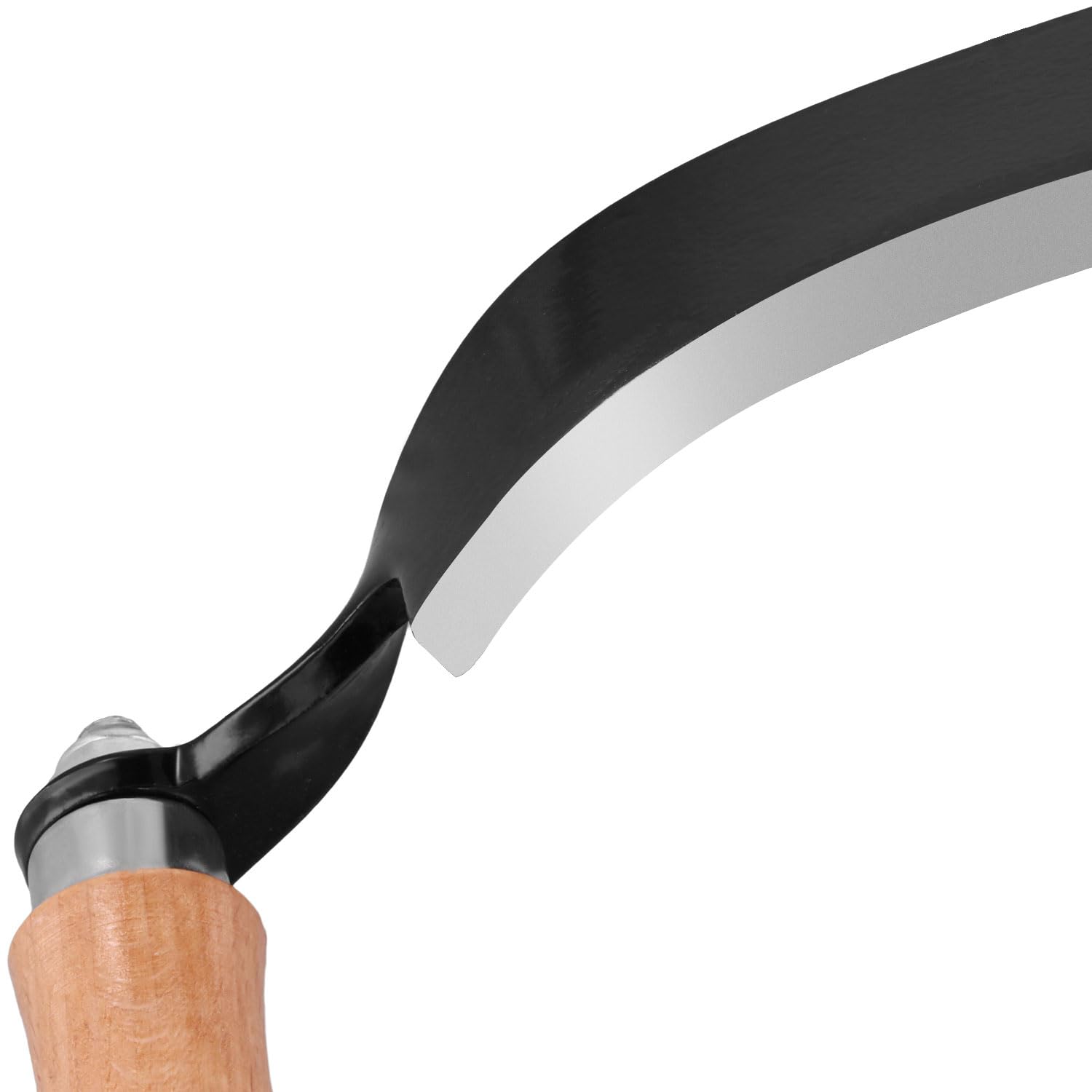 QWORK® Couteau à tirer courbés 250 mm, Lame acier à haute netteté, Poignées ergonomiques en bois
