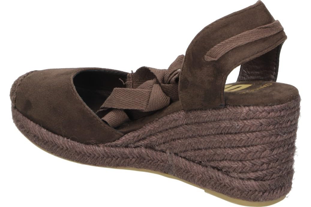 DANGELA Alpargatas con Cuña para Mujer – Yutes de Esparto – Esparteñas con Cintas – Espadrilles con Cuña Alta y Cómoda – con Plataforma – Estilosas y Versátiles – Moda - Modelo DHA30670