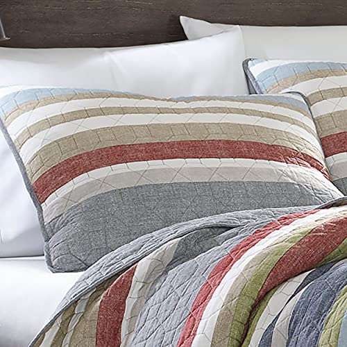 Eddie Bauer - Queen Quilt Set, Cotton Reversible Bedding With Matching Shams, Lightweight Home Decor For All Seasons (Salmon Ladder Multi, Queen) #TOP7