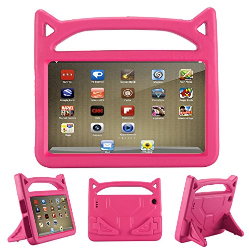F ir e 7 2017 Case, F ir e 7 2015 Case,ANTIKE Shockproof Light Weight Handle Kids Friendly Case for A m a z o n F ir e 7 2017 Tablet (7th Generation, 2017 Release)(Pink)