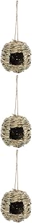 Happyyami 3pcs straw bird nest mini decor natura turf decor for office hummingbird shed house bird cages for cockatiels toy parrot Straw Woven House Grass Nest Bird Sleeping Nest to weave