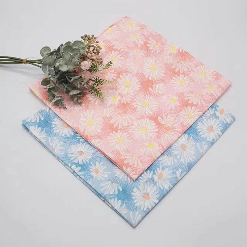 THAYLA 60-90 cm 10 sztuk niebieski słonecznik wielokrotnego użytku Furoshiki tkanina pakowa mała japońska do pakowania prezentów kwadratowy szalik tkanina do pakowania bento