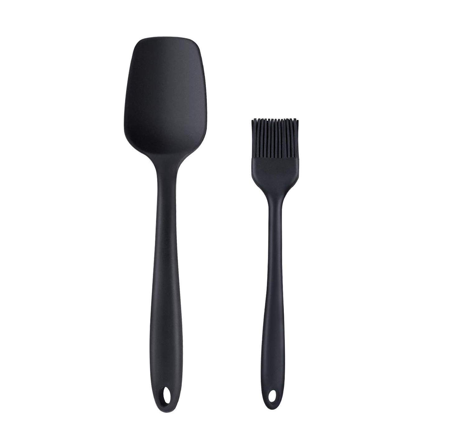 FS COOL 2-Piece Silicone Spatula and Brush Set, Non-Stick Silicone Spatulas with Stainless Steel Core for Cooking Baking and Mixing, Silicone oiling Brush (Black) (B0BN5HP824) Amazon Price History, Amazon Price Tracker