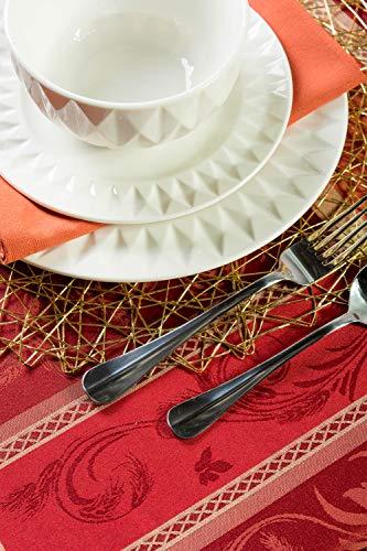Dii Traditional Harvest Wheat Jacquard Collection Thanksgiving Fall Table Décor Damask Cotton, 70" Round Tablecloth, Burnt Orange Pumpkin Vine #TOP6