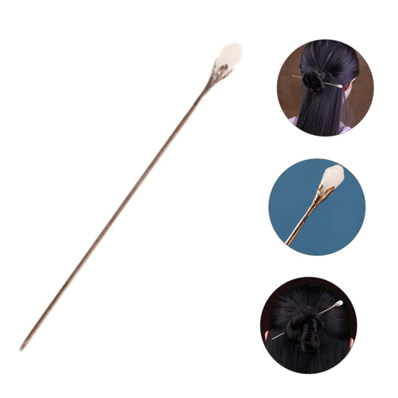 Housoutil 3 Piezas Horquilla Palillos De Pelo Para Niñas Pinzas De Pelo De Metal Palo De Pelo De Las Mujeres Pasadores De Pelo Para Niñas Aleación Jiangnan Perder Cabello