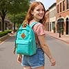 Madison & Dakota Canvas Mini Backpack for Everyday & Day Pack Rucksack in Solid Color Blocks, Green, Unisex #5