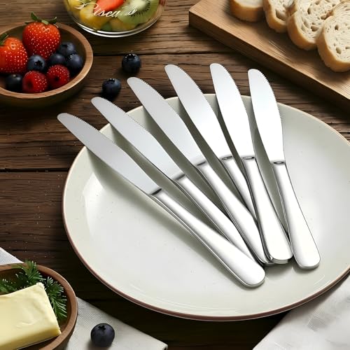 AEX 6X Stainless Steel Table Knives Set | Compact & Versatile Cutlery for Butter, Cheese, and Dining | Ergonomic Design, Dishwasher-Safe, Durable Serrated Blades - Image 7